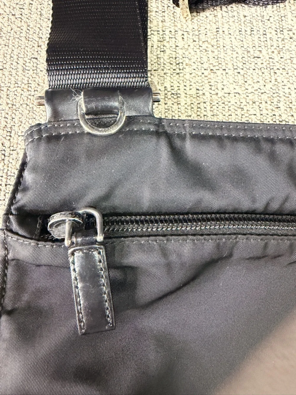 Prada Vintage Black Nylon Crossbody Bag